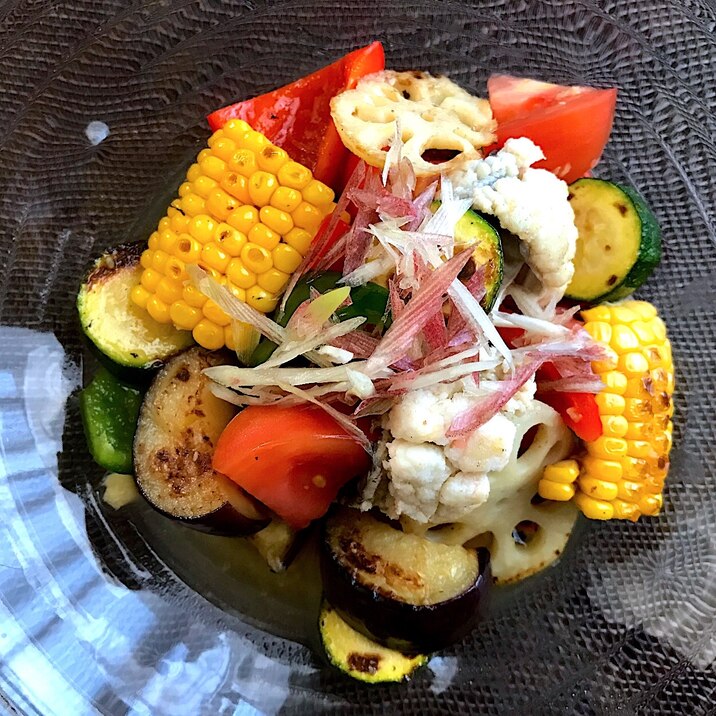 夏のご馳走☆鱧と夏野菜の焼きびたし